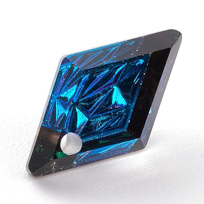 Embossed Glass Rhinestone Pendants GLAA-J101-04A-001BB-1