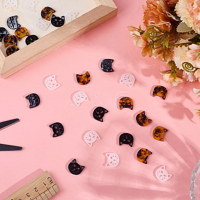 30Pcs 3 Colors Acrylic Buttons FIND-OC0003-88-1