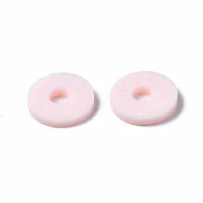 Flat Round Handmade Polymer Clay Beads CLAY-R067-10mm-27-1