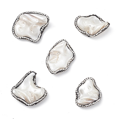 Electroplated Natural Freshwater Shell Nuggets Beads SHEL-F005-09B-1