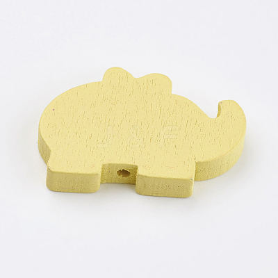 Natural Wood Printed Beads WOOD-Q030-32-1