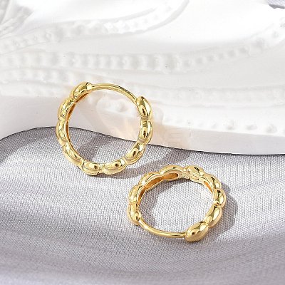 Brass Huggie Hoop Earrings EJEW-L231-33G-1