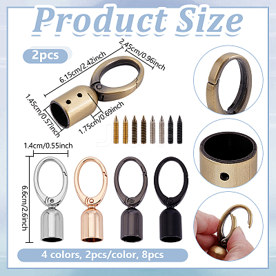 10Pcs 5 Colors Zinc Alloy Cord Ends FIND-GA0007-49-1