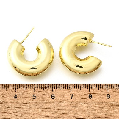 Rack Plating Brass C-shape Stud Earrings EJEW-G288-32D-G-1