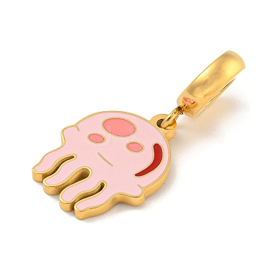 Ion Plating(IP) 304 Stainless Steel Enamel European Dangle Charms STAS-U005-33G-02-1