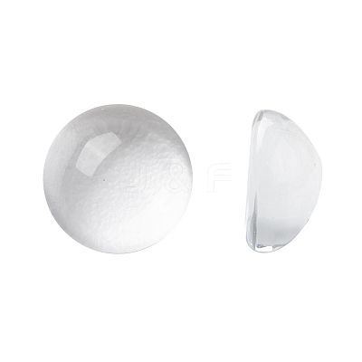 Transparent Half Round Glass Cabochons GGLA-R027-8mm-1
