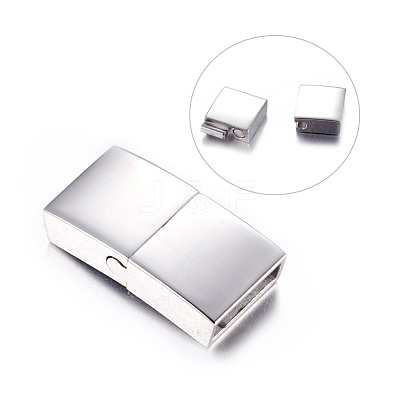 Tarnish Resistant 304 Stainless Steel Magnetic Clasps with Glue-in Ends STAS-I011-04-1