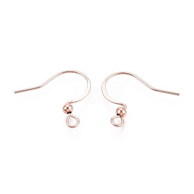 Long-Lasting Plated Brass French Hooks with Coil and Ball KK-K204-137RG-1