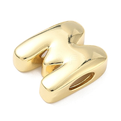 Brass Initial Beads KK-B167-27G-01M-1
