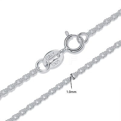 925 Sterling Silver Double Link Chain Necklaces NJEW-BB35180-D-18-1