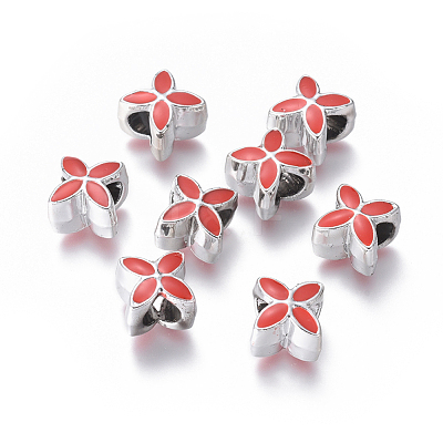 Alloy Enamel European Beads ENAM-J257-04S-AAA-1