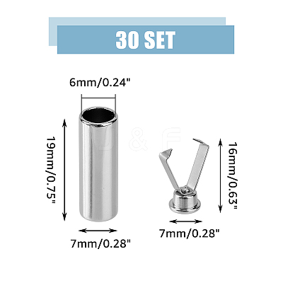 30sets Alloy Aglets for Shoelaces FIND-DC0004-98-1
