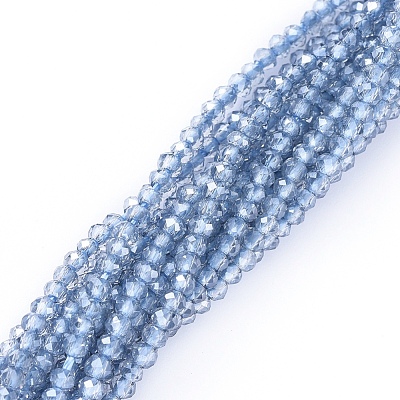 Electroplate Glass Beads Strands X-EGLA-F149-PL-01-1