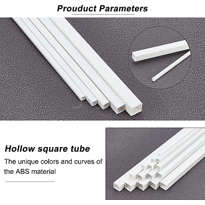 30Pcs 5 Style ABS Plastic Square Hollow Tubes AJEW-OC0003-08B-1