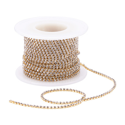 Brass Rhinestone Strass Chains CHC-T001-SS6-01C-1