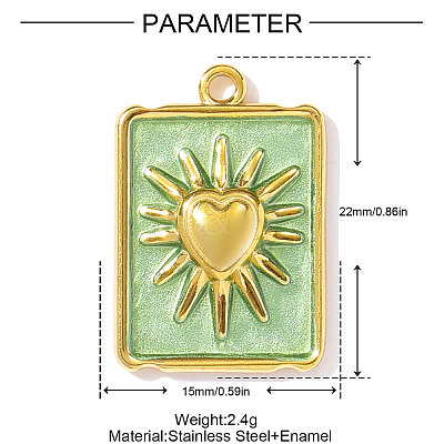 304 Stainless Steel Enamel Pendants STAS-OY002-41G-02-1