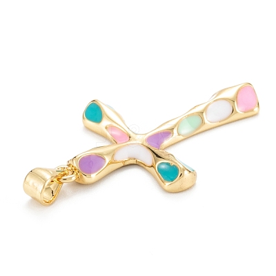 Brass Enamel Pendants KK-M220-06G-1