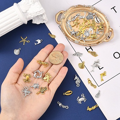 2Bags 2 Colors Tibetan Style Alloy Pendants FIND-YW0007-75-1