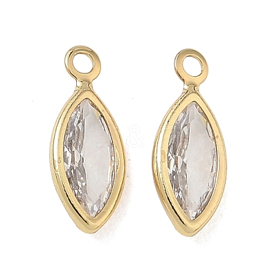 Brass Pave Cubic Zirconia Charms CU-CBABEB3-06G-03-1