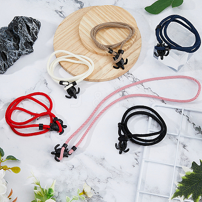 6Pcs 6 Colors Polyester Cord Two Loops Wrap Bracelets Set with Alloy Tortoise Clasps BJEW-FI0001-25-1
