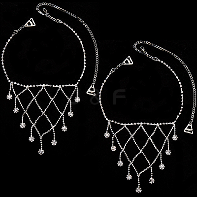2Pcs Iron Rhinestone Sexy Shoulder Bra Body Chain FIND-GF0006-74A-1