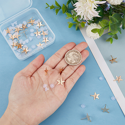 30Pcs Brass Stud Earring Findings KK-BBC0003-74-1