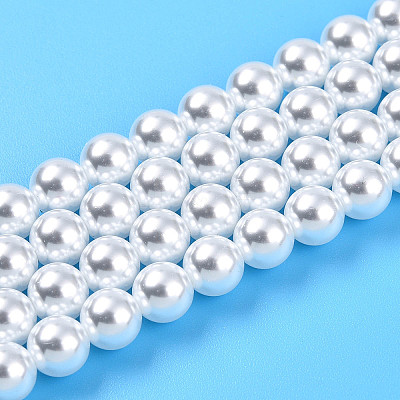 Baking Paint Pearlized Glass Pearl Bead Strands HY-N002-6mm-A12-1