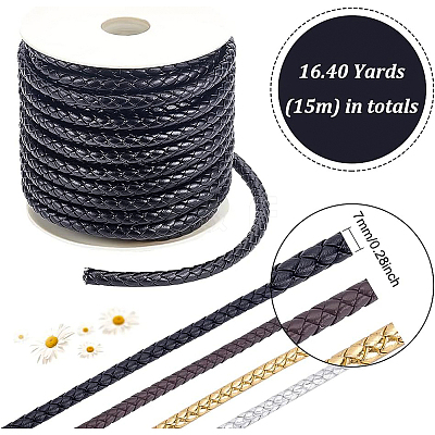 PU Imitation Leather Braided Cord WL-WH0003-14A-1
