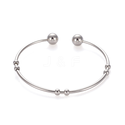 Tarnish Resistant 201 Stainless Steel Cuff Bangles BJEW-E364-BP14-1