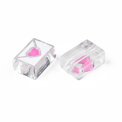 Valentine's Day Transparent Acrylic Beads X-ACRC-S039-11G-1