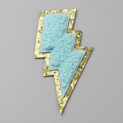 Lightning Bolt Computerized Towel Embroidery Polyester Iron on Patches PATC-WH0012-20C-1