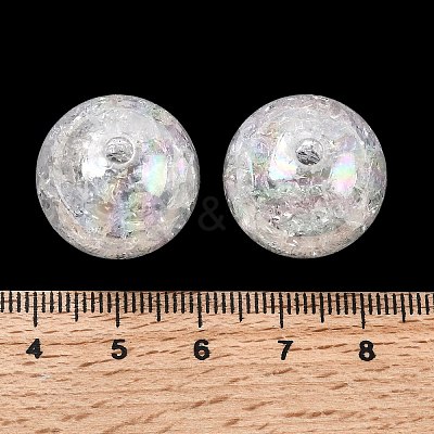 Bubblegum AB Color Transparent Crackle Acrylic Round Beads CACR-R011-20mm-03-1