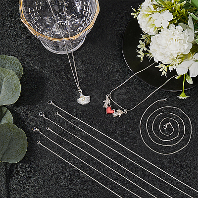 12Pcs 304 Stainless Steel Round Snake Chain Necklaces NJEW-SC0001-05-1