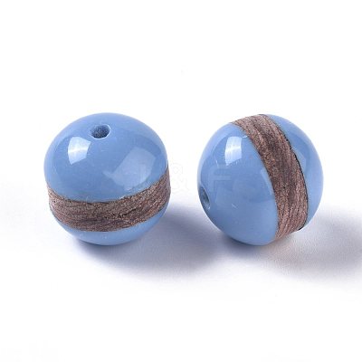 Resin & Wood Beads RESI-WH0008-21E-1