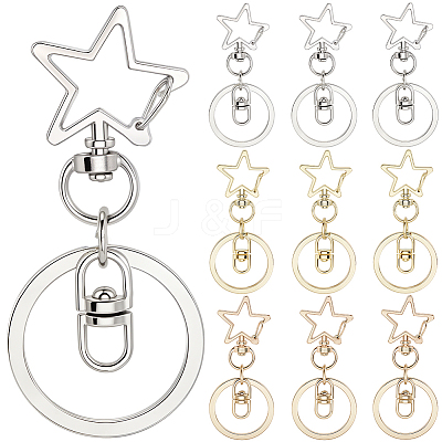 18Pcs 3 Style Alloy Keychain Clasps KEYC-SP0001-49C-1