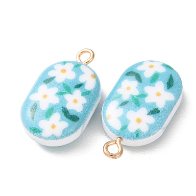 Printed Alloy with Acrylic Pendants AL-CBAE25B-04H-G-1