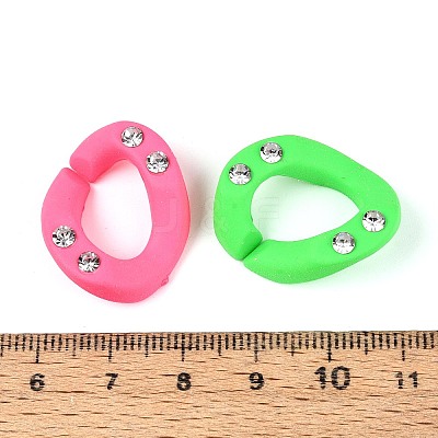 Opaque Opaque Spray Painted Acrylic Crystal Rhinestone Linking Rings OACR-T031-02M-1