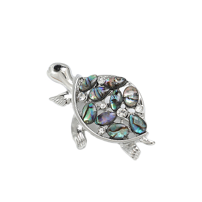 Turtle Abalone Shell/Paua Shell Brooch Pins PW-WG9DCD1-01-1