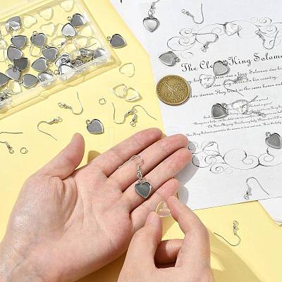 DIY Heart Dangle Earring Making Kits DIY-FS0009-18-1