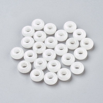 Natural White Jade European Beads G-G740-12x6mm-26-1