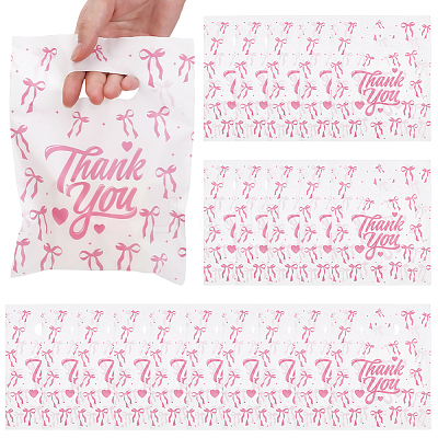 100Pcs Bowknot Thank You Printed Eco-Friendly Reusable Bags ABAG-SP0001-61A-A-1