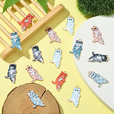 40Pcs 4 Colors Alloy Pendants FIND-CJ0002-01-1