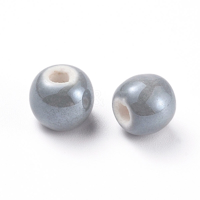 Glazed Porcelain Beads PORC-D001-8mm-26-1