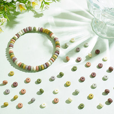 7 Strands 7 Colors Handmade Polymer Clay Beads Strands CLAY-AR0001-34-1