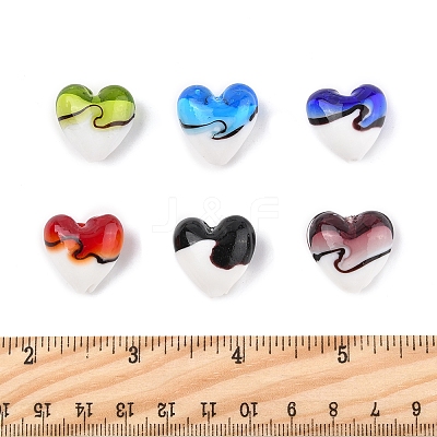 24Pcs 6 Colors Handmade Lampwork Beads LAMP-FS0001-35-1