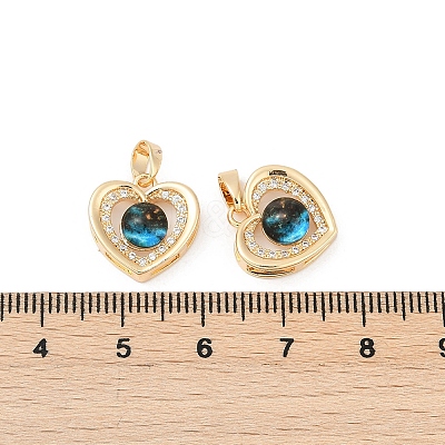 Brass Micro Pave Cubic Zirconia Pendants KK-R213-03G-1