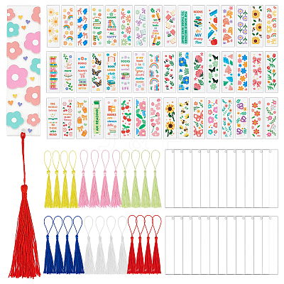 DIY Mixed Pattern Plastic Bookmarks Making Kits DIY-PH0030-21-1