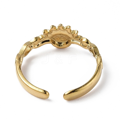 304 Stainless Steel Open Cuff Ring Finding RJEW-C046-07G-1