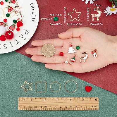 137Piece DIY Christmas Style Earring Kits DIY-SC0015-14-1