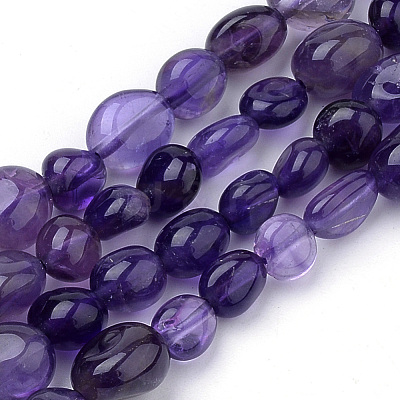 Natural Amethyst Beads Strands X-G-Q952-02-6x8-1